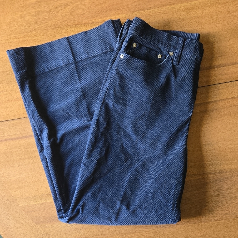 EUC 29P J. Crew Wide Leg Navy Blue Corduroy Trousers